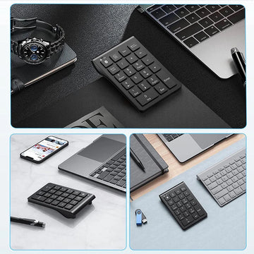 Missgoal Mini Wireless Numpad Bluetooth Rechargeable Number Pad for  Laptop Ergonomic Numeric Keypad For Accounting Finance