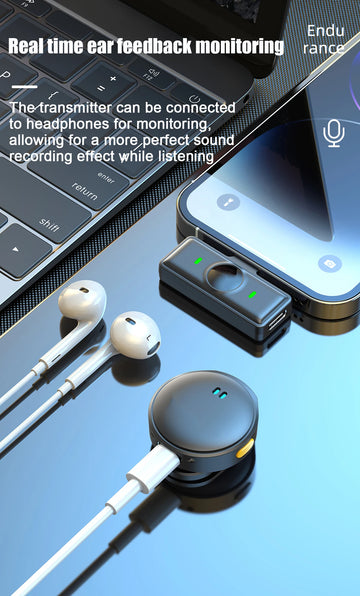 WIFIT Plug and Play 2.4G Chip Wireless Magnetic Suction Button Collar Microphone With Charging Case For Video Recording