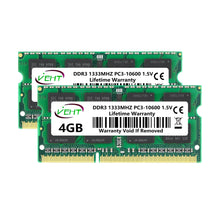 VEHT DDR3 DDR3L 2GB 4GB 8GB SODIMM Memories Ram 8500 10600 12800 204Pin PC3 1.5V PC3L 1.35V 1066 1333 1600Mhz Laptop Memory Ram