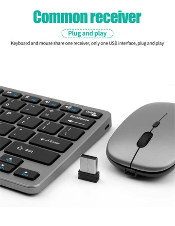 Bluetooth 5.0 & 2.4G Wireless Keyboard and Mouse Combo Mini Multimedia Keyboard Mouse Set For Laptop PC TV iPad Macbook Android