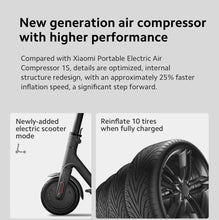 Xiaomi Mijia Air Pump 2 pour vélos et balles, préinitialisation numérique de la pression des pneus + arrêt automatique de charge, charge rapide de type C