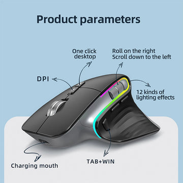 Multi-Device Wireless Mouse Bluetooth 5.0 & 3.0 Mouse 2.4G Wireless Portable Optical Mouse Ergonomic Right Hand Computer Mice