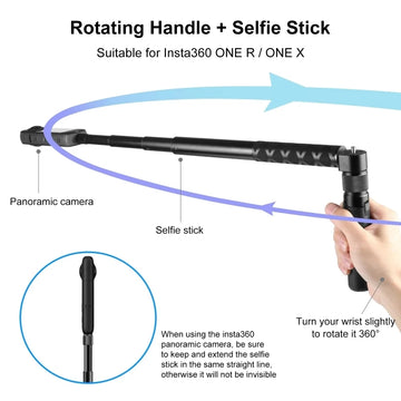 Invisible Extended Edition Selfie Stick Scalable Monopod for Insta360 X2 X3 X4  Accessories For GoPro 12 11 10 9 8 Stick Tripod