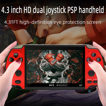 GAMINJA X7 4.3inch Handheld Game Console IPS Screen Video Game Player HD Game Console Built-in 10000 Games For GBA GBC NES GBC