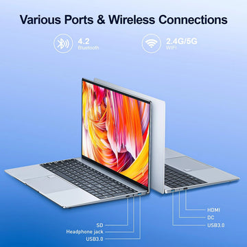 15.6 Inch Laptop 32GB Ram 2TB SSD Windows 11 Notebook Pc Gamer Intel N5095 Office Computer with Backlit Fingerprint Wifi Camera