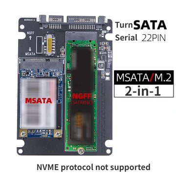 MSATA Solid State SSD Hard Drive NGFF To SATA3 External Hard Drive Enclosure M.2 Sata Protocol To Adapter Dual Purpose