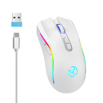 HXSJ T69 ergonomics Portable Cordless 2.4G Rgb Wireless gaming Mouse Laptop Computer Wireless Mouse for game pc