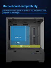 Power Train Illusionary Realm 3 M-ATX Desktop Case Support 350mm GPU 240 Water Cooler Side Transparent Computer Chassis