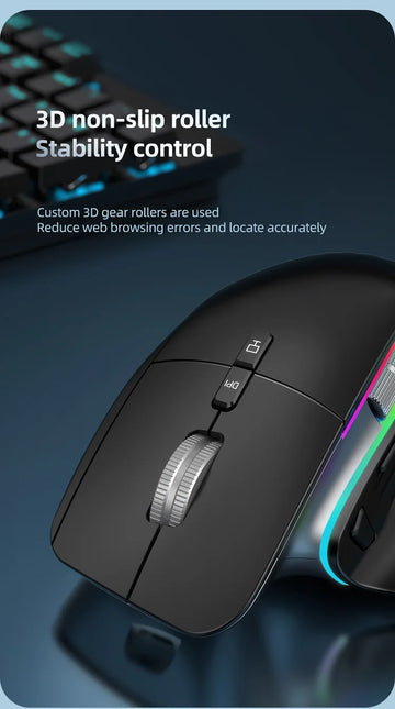 Multi-Device Wireless Mouse Bluetooth 5.0 & 3.0 Mouse 2.4G Wireless Portable Optical Mouse Ergonomic Right Hand Computer Mice