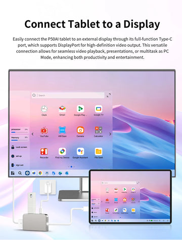 【New】 Android 15 Tablet Teclast P50AI 11 inch Screen 90Hz AllWinner A733-AI Octa-Core (6GB + 10GB )Max.16GBGB RAM 128GB LPDDR5 Wifi-6 7000mAh AI Tablet PC