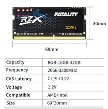 RZX DDR4 Memoria RAM Laptop 16GB 8GB 32GB 1.2V 260pin 3200MHz 2666MHz 2400MHz PC4 Notebook Sodimm Memory