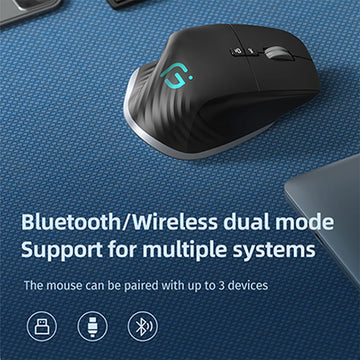 Multi-Device Wireless Mouse Bluetooth 5.0 & 3.0 Mouse 2.4G Wireless Portable Optical Mouse Ergonomic Right Hand Computer Mice