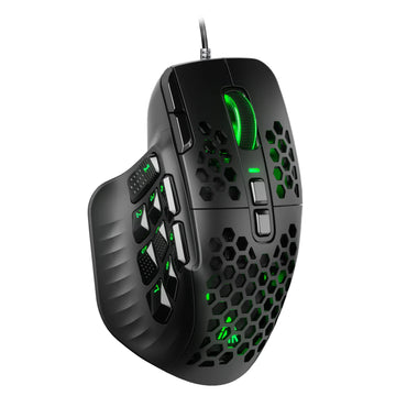 SOLAKAKA SM809 Wired Gaming Mouse 16 Side Buttons 22800 DPI Programmable Macro MMO Mouse Gamer PAW3311 Honeycomb Ergonomic RGB