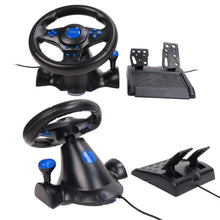 Game Racing Wheel Gaming Steering Wheel 180 Degree Rotation Multifunctional 3 in 1 Game Racing Wheel with Pedals for PC