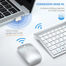 AZERTY French Layout 2.4G Mouse Keyboard Ultra-Slim Wireless Keyboard and Mouse Set Silent Compact for PC Laptop Windows