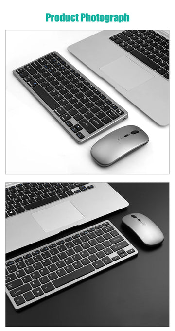 Bluetooth 5.0 & 2.4G Wireless Keyboard and Mouse Combo Mini Multimedia Keyboard Mouse Set For Laptop PC TV iPad Macbook Android