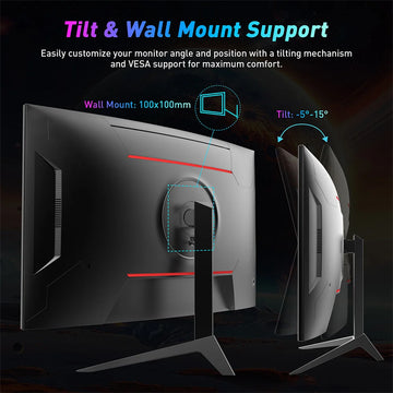 KTC H32S17F 32 inch Curved Gaming Monitor 1920*1080 HVA Panel 240Hz Refresh Rate 125% sRGB, 3500:1 Contrast Ratio, Adaptive Sync