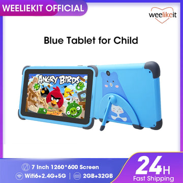 Used Tablets 7'' Android 11 Children Tablet  2GB 32GB 4-Core Tablet for Kids 1024x600 IPS Dual Wifi 5G 3000mAh with Tab Holder