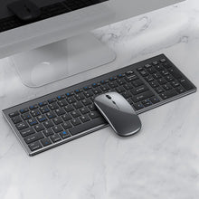 Jomaa Slim Rechargeable Bluetooth Keyboard and Mouse Set for Laptop Computer 2.4G USB Wireless Keyboard and Mouse Combo