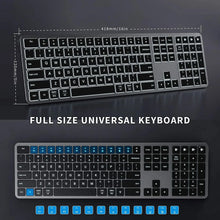 Jomaa Backlit Bluetooth Keyboard for Win & Mac, Multi-Device Slim Rechargeable Wireless Keyboard for Laptop Computer