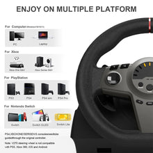 270° Gaming Steering Wheel Simulator Gaming Steering Wheel with Pedal and Shifter PC Steering Wheel for PS3/PS4/Switch/Xbox One