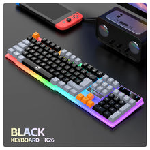 Clavier et clavier simples souris RAIKU T26 clavier lumineux à trois tons souris filaire mécanique tactile souris de jeu ensemble de clavier