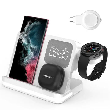 Wireless Charger Stand For iPhone 15 14 Samsung S23 S22 Ultra Fold Z Flip Galaxy Watch Active Buds Fast Charging Station Holder