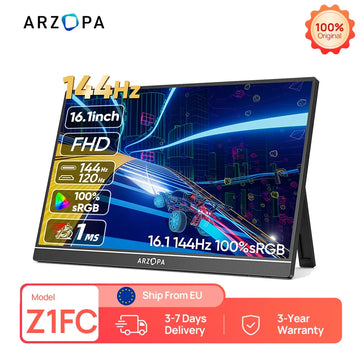 ARZOPA 16.1 inches Portable Monitor,144hz,100%sRGB,1080P FHD,IPS Screen,Z1FC