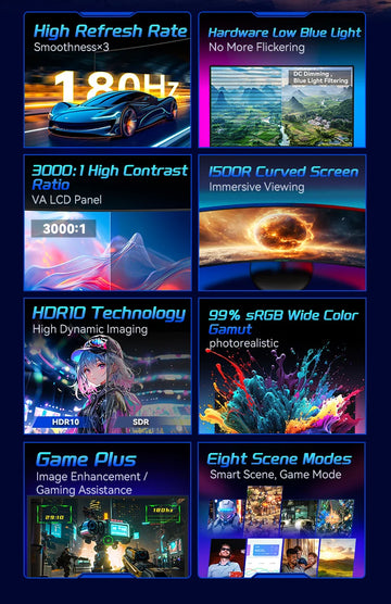 TITAN AMRY 23.6 inch 180Hz 1ms 1500R curved screen gaming esports full HD 1080P compatible 144Hz computer monitor 24A3G