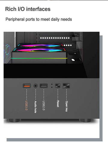 Power Train Illusionary Realm Computer Case M-ATX/ITX Seaview Room Side Transparent Desktop Chassis Support 240 Water Cooler