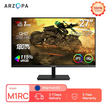 ARZOPA 27inch Monitor 180Hz QHD 2K FastIPS FreeSync Portable Gaming Monitor Second Screen M1RC