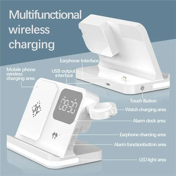 Wireless Charger Stand For iPhone 15 14 Samsung S23 S22 Ultra Fold Z Flip Galaxy Watch Active Buds Fast Charging Station Holder