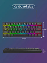 MageGee Mini 60% Compact Gaming Keyboard — RGB, 61 Keys