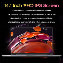 14.1 inch laptop 16GB RAM+2048GB ROM Intel Pentium N3700  Narrow Bezel Screen PC Windows 11 Office Entertainment Laptop