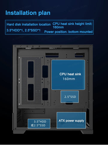 Power Train Illusionary Realm 3 M-ATX Desktop Case Support 350mm GPU 240 Water Cooler Side Transparent Computer Chassis