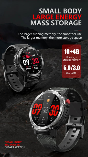 Military C22 Men's Smart Watch BT Call 4GB ROM Fitness Tracker 3ATM Waterproof Sport Smartwatch for Xiaomi Huawei IOS Phone 2023