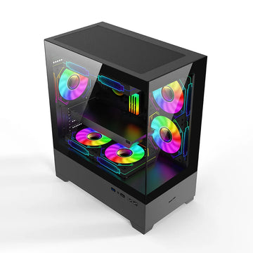 Power Train Illusionary Realm 3 M-ATX Desktop Case Support 350mm GPU 240 Water Cooler Side Transparent Computer Chassis