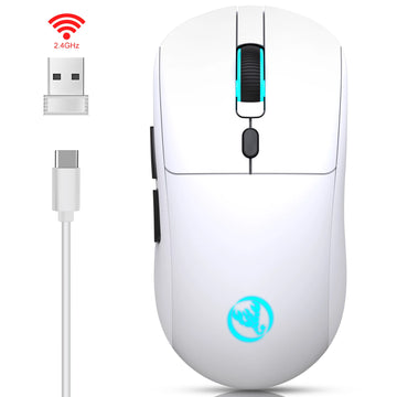 Rechargeable 2.4G USB Wireless Mouse  Adjustable 3600dpi 7 Colors RGB Comfortable Mice for Home Office Laptop Computer Gamer