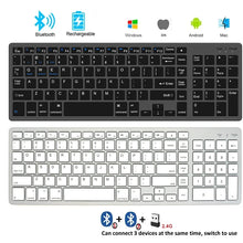 Wireless Bluetooth 5.0 Keyboard 2.4G English 102 Keycaps For MacBook iPad Tablet USB C Rechargeable Keyboard PC Accessories