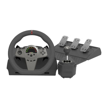 270° Gaming Steering Wheel Simulator Gaming Steering Wheel with Pedal and Shifter PC Steering Wheel for PS3/PS4/Switch/Xbox One