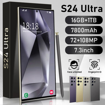 S24 Ultra Android Smartphone 7.3'' HD 5G Snapdragon 8 Gen 3 16GB+1TB Cellphones Mobile Phones Face Unlocked Cell Phone Tablet