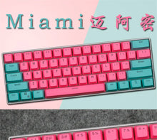 61 Key Set PBT Keycaps Ansi 60% Computer Gamer Mechanical Keyboard Cap Backlight OEM Miami DOLCH GK61 SK61 Anne pro 2 RK61 K617