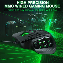 SOLAKAKA SM809 Wired Gaming Mouse 16 Side Buttons 22800 DPI Programmable Macro MMO Mouse Gamer PAW3311 Honeycomb Ergonomic RGB