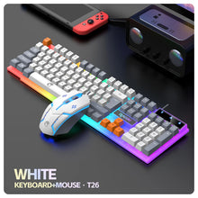Clavier et clavier simples souris RAIKU T26 clavier lumineux à trois tons souris filaire mécanique tactile souris de jeu ensemble de clavier