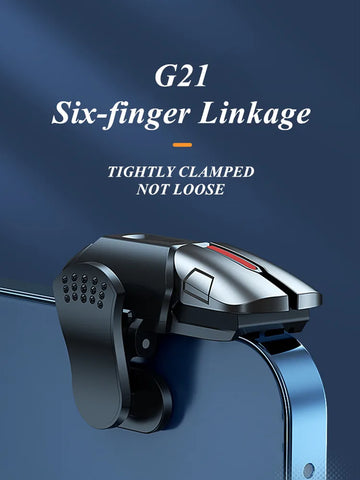 G21 Six Fingers Mobile Phone Game Trigger for PUBG Aim Shooting L1 R1 ABS Key Button for IOS Android Universal Gamepad Joystick