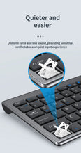 Gray Bluetooth 5.0 & 2.4G Wireless Keyboard Mouse Combo Rechargeable Full Size Wireless Keyboard for Notebook Laptop