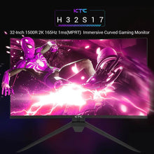 KTC H32S17 32 inch 1500R Curved Gaming Monitor 2560x1440 QHD 165Hz 16:9 ELED HDR10 Low-blue Compatible with FreeSync and G-SYNC