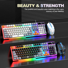 Clavier et clavier simples souris RAIKU T26 clavier lumineux à trois tons souris filaire mécanique tactile souris de jeu ensemble de clavier