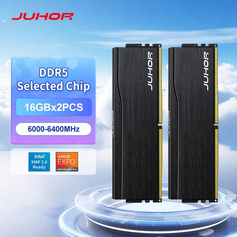 JUHOR DDR5 RAM 32GB (2x16GB) 6400MHz