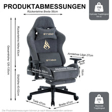 Symino Gaming Chair, Ergonomic Gamer Chair with Footrest, Breathable PC Chair with Adjustable Lumbar Cushion, Headrest Cushion